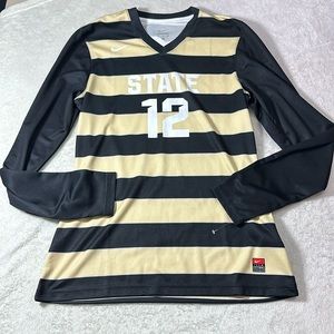 Nike Womens Long Sleeve Soccer Jersey # 12 Size Medium Gold and Black